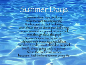 This poem About The summer Is
