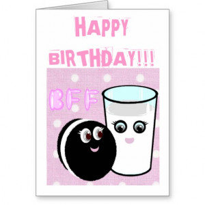 CUTE COOKIE AND MILK BFF GREETING CARDS