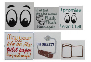 Toilet Paper sayings or images Filled Machine Embroidery File Toilet ...