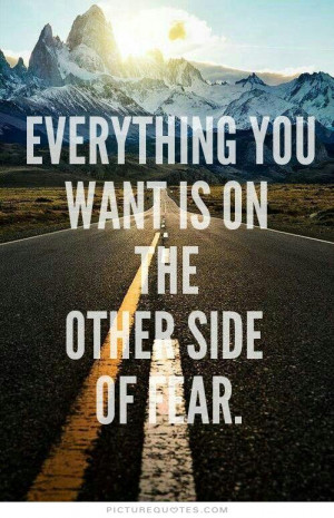 Everything you want is on the other side of fear Picture Quote #1