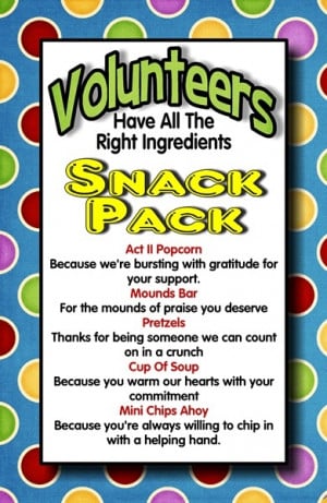 Volunteer Snack Pack