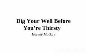 Dig your well before you are thirsty.- Wise Quote