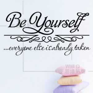 Do it ] Be yourself Encourage Quote wall stickers Cafe Bar Wall ...