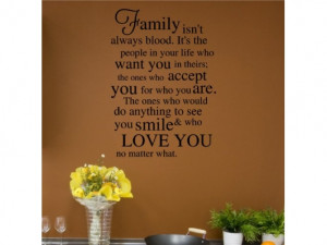 Family Isn\'t Always Blood (M) Wall Saying Vinyl Lettering Home Decor ...