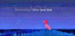 Simba Remember Who You Are Quote Yes there are things i would