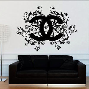 Wall Decal Decor Curl Plant Coco Chanel Light Bedroom Modern Fashion ...