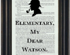 ... Holmes Book Print Sherlock Homes Art Elementary My Dear Watson