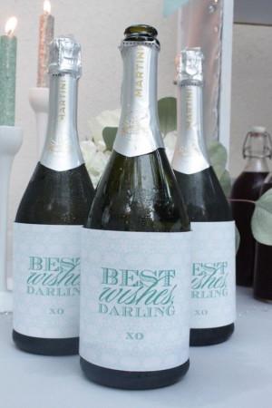 ... Shower-Breakfast at Tiffany's shower; custom champagne bottle