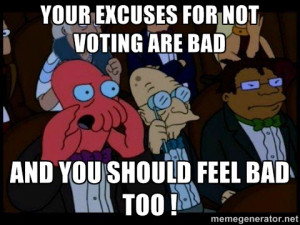 Zoidberg - Your Excuses for Not Voting are bad and you should feel bad ...