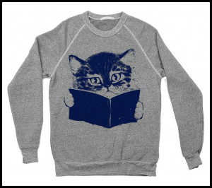 cat reading a book ! Can you imagine wearing this while reading and ...