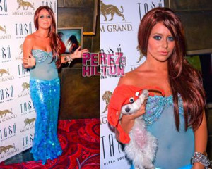 Aubrey O'day dresses as Sexy Mermaid for Halloween