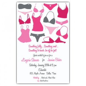 Wording suggestions for Lingerie Shower Invitations