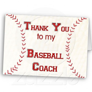 Thank You to my Baseball Coach Greeting Cards