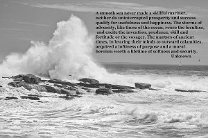 Inspirational Quote And Large Waves On The Coast Of Maine Print by ...