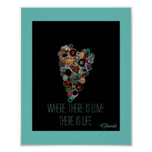 love Ghandi quote with heart Poster