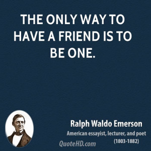 Ralph Waldo Emerson Friendship Quotes