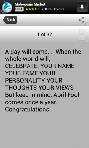 Day Will Come When The While World Will Celebrate - April Fool Quote