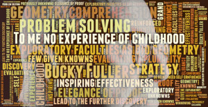 Buckminster Fuller Quote, Geometry, Childhood, Word cloud