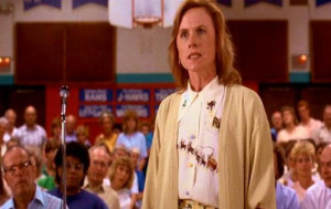 Description: Amy Madigan as Annie Kinsella defends the works of 1960s ...