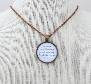 Ed sheeran wake me up inspired lyrical quote pendant necklace (copper ...