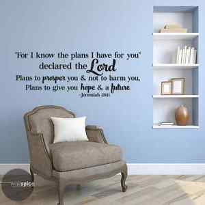 Jeremiah-29-11-For-I-Know-The-Plans-Bible-Verse-Quote-Vinyl-Wall-Decal ...