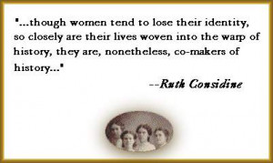 Quote from Ruth Considine's article, with cameo of young smiling women ...