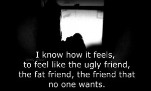 ... like the ugly friend, the fat friend, the friend that no one wants