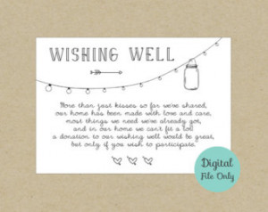 Wedding Wishing Well Card - Design #1-1 - Rustic Mason Jar Lights ...