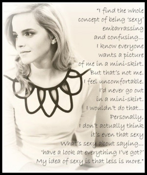 Emma Watson – Modesty vs. Sexy – wisdom…