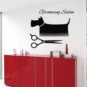 Schnauzer Wall Decals Grooming Salon Dog Wall Quotes Pets Sticker Pet ...