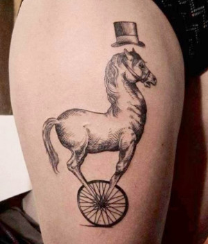 Steampunk horse tattoo