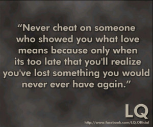 Cheating kills the relationship