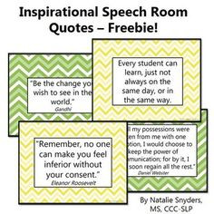 Set of eight free inspirational quote posters for your speech room ...