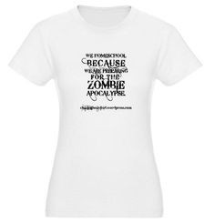 Zombie apocalypse homeschooling t-shirt.