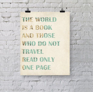 Travel Quote Vintage Map Art Print Travel Nursery by BySamantha, $9.00