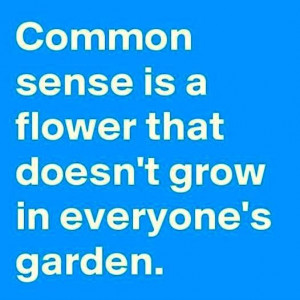 Common Sense.....