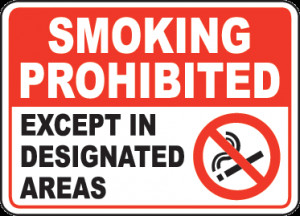 No Smoking Designated Area Sign