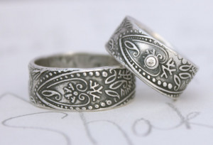 ... wedding rings mens womens . recycled silver by peaces of indigo