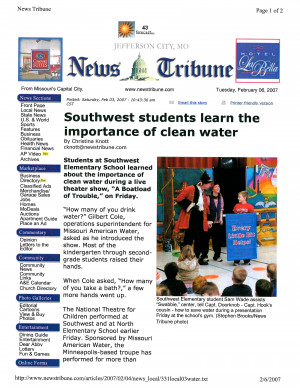 newspaper articles on water
