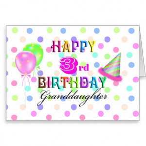 3rd Birthday Granddaughter Greeting Cards