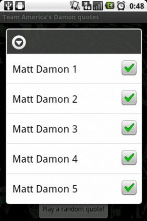 View bigger - Team America's Damon quotes for Android screenshot