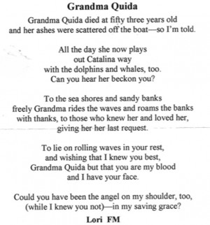 Sad Poems About Death Of A Grandmother Finalist in poetry contest