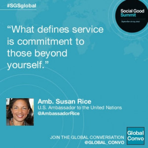 Great words from Amb. Susan Rice!