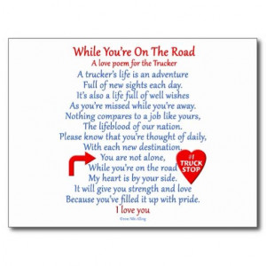 missing my trucker pictures | Trucker's Love Poem Postcards