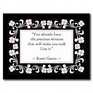 Rumi Quote Inspirational Motivational Postcard