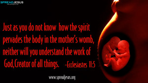 ... mother's womb, neither will you understand the work of GOD, Creator of
