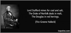 Lord Stafford mines for coal and salt, The Duke of Norfolk deals in ...