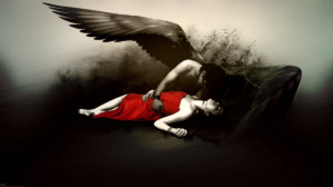 fantasy fallen angel gothic dark wings mood emotion sad sorrow death ...