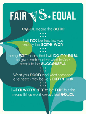 Fair Vs. Equal classroom poster - exactly what I was searching for!