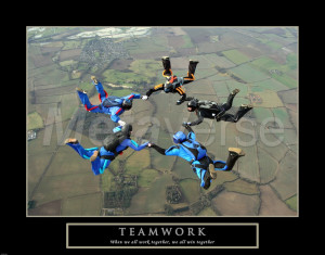 Teamwork-Skydivers II art print